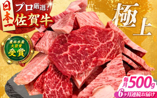 【全6回定期便】佐賀牛 焼肉 切り落とし 500g 【田中畜産牛肉店】 佐賀牛 牛肉 精肉 肉 切り落とし [HBH155]