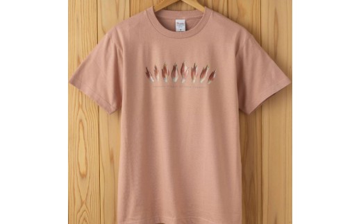 世界で唯一!着る山菜!!【みょうがTシャツ・ダスティピンク】XLサイズ