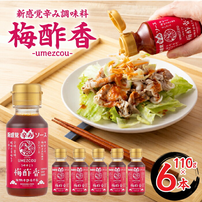 【ふるさと納税】新感覚辛み調味料「梅酢香umezcou」110g×6本セット ふるさと納税 ドレッシング 梅 調味料 梅酢 南アルプス市 山梨県 ALPCG004