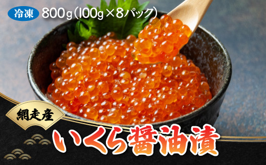 
            いくら醤油漬 800g（100g×8パック）（鮭卵・網走産）【 ふるさと納税 人気 おすすめ ランキング いくら イクラ いくら醤油漬 イクラ醤油漬 醤油漬け 醤油漬 鮭いくら 鮭イクラ 鮭 鮭卵 醤油鮭いくら 醤油鮭イクラ さけ サケ 網走産 魚卵 魚介 新鮮 海鮮丼 イクラ丼 いくら丼 贈答 ギフト お中元 お歳暮 オホーツク 北海道 網走市 送料無料 】 ABB021
          