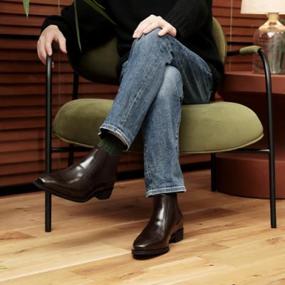 ふるさと納税 大和郡山市 サイドゴアブーツ 6cmアップ 牛革シークレットシューズ No.1304 ダークブラウン26.5cm |  | 02