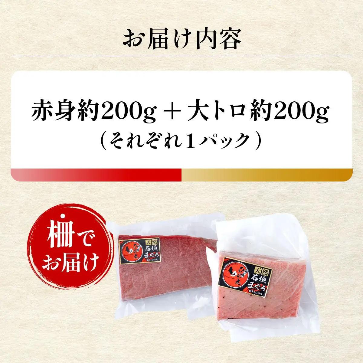 石垣島産 天然本マグロ 赤身 & 大トロ 約400g 