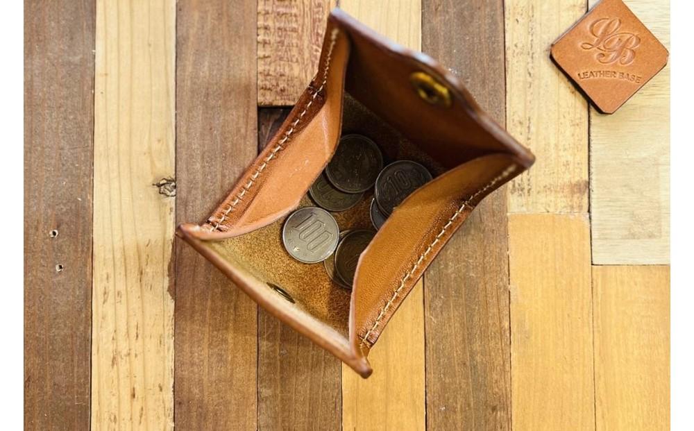 【レザーベース】うらそえ織コインケース（グリーン）