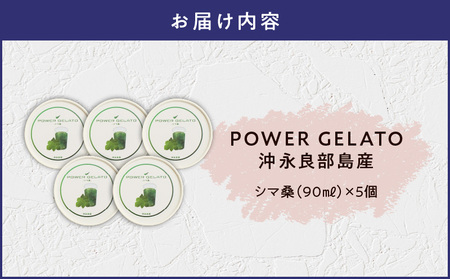POWER GELATO（ シマ桑 ） 90ml × 5個入り C073-006-01 ジェラート 菓子 お菓子 デザート スイーツ 島素材 こだわり製法 手づくり SDGs 冷凍 美味しい おいしい