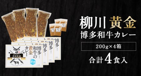 【TVで話題】柳川黄金博多和牛カレー （4箱） カレー レトルト