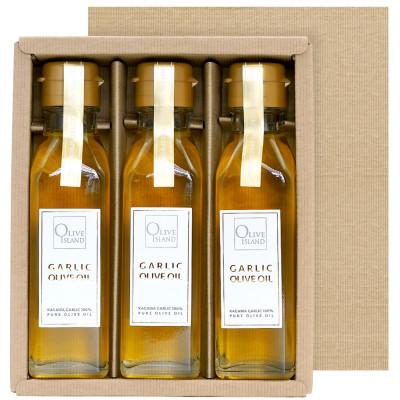 ふるさと納税 土庄町 【小豆島】ガーリックオリーブオイル3本入ギフト(120ml×3本)