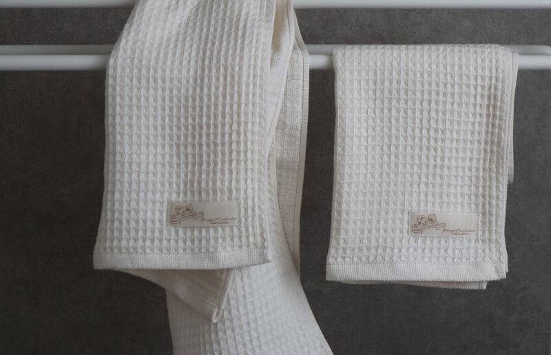 【フルオーガニックコットン】ふんわりワッフルフェイスタオル2枚 005A455_イメージ3
