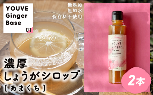 生姜好きさんにオススメ！ 濃厚 しょうがシロップ 2本セット【あまくち】国産 生姜シロップ 自家製 生姜 しょうが ショウガ ジンジャー シロップ 甘口 ドリンク 料理 調味料 高知 四万十 四万十市 しまんと 産地直送 25-756