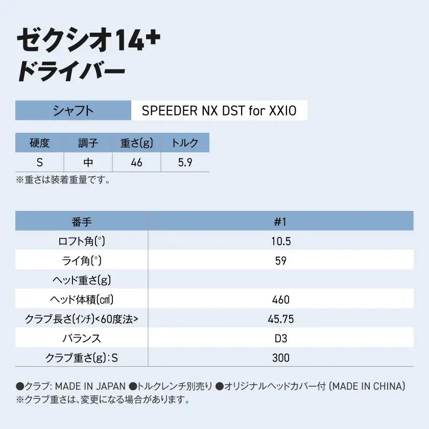 ゼクシオ 14+ ドライバー【10.5/S】《2025年モデル》ゴルフボールセット_GZ-C702-105S
