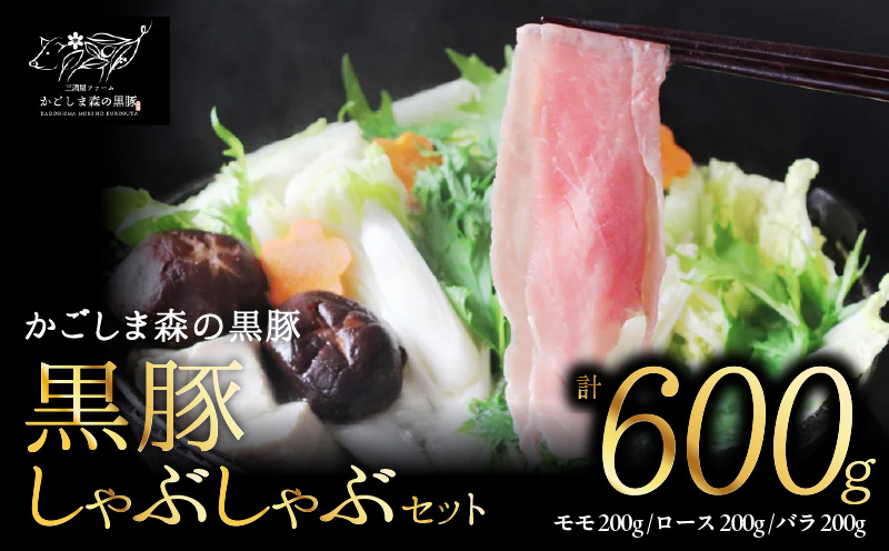 「かごしま森の黒豚」 しゃぶしゃぶセット600g　小分け