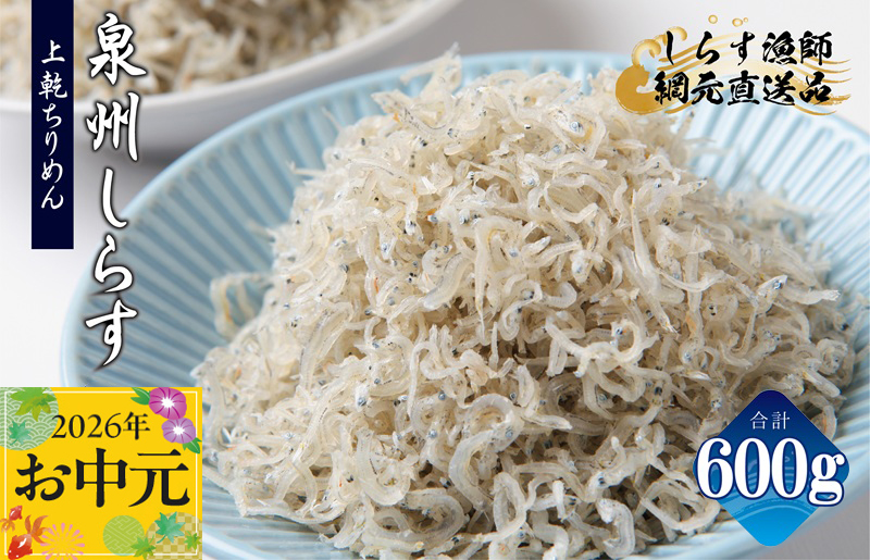 【お中元対応】上乾ちりめんしらす 600g【小分け 100g×6P シラス しらす sirasu 海鮮 人気 おすすめ 産地直送 大阪 泉佐野 大阪府 泉佐野市】