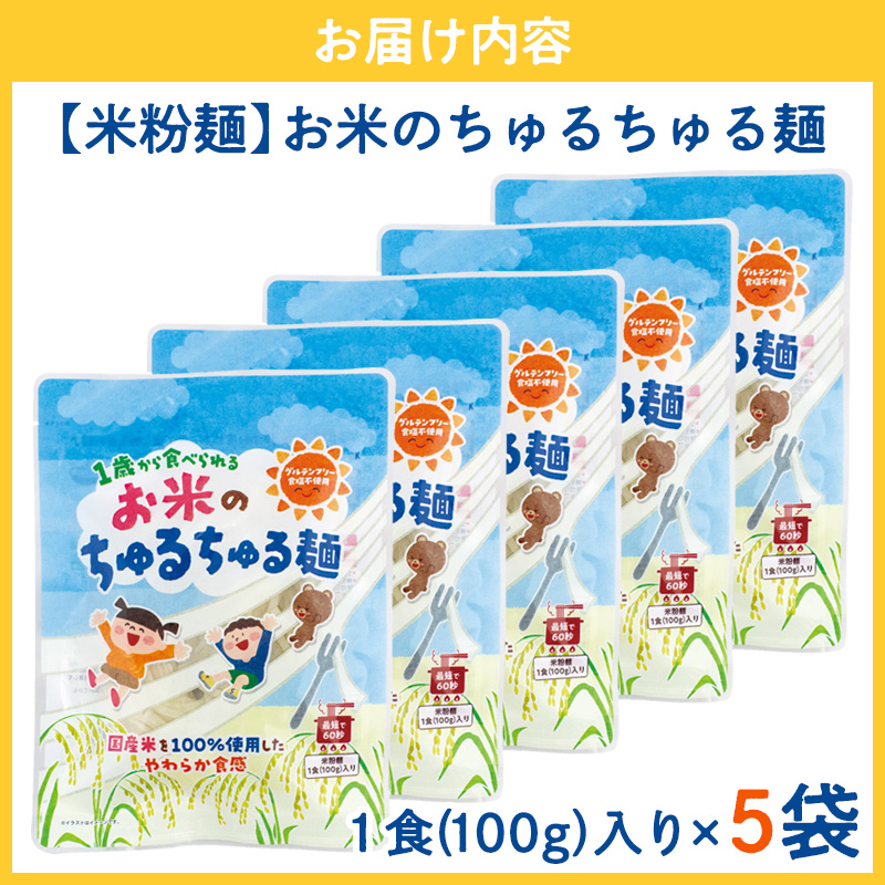 【米粉麺】お米のちゅるちゅる麺 100g×5袋 FY26-112