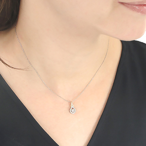 ネックレス PT900 K18YG プラチナ イエローゴールド ダイヤモンド 計0.38ct 中石0.2ct コンビ ペンダント ドロップ つゆ 雫 大粒 ジュエリー【f279-ptyg】 ALPAZ