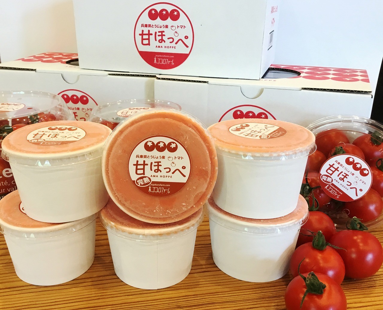 
mogiyomogiのトマトシャーベット『甘ほっぺソルベ』&よもぎジェラート『チョコもぎ』各3個セット
