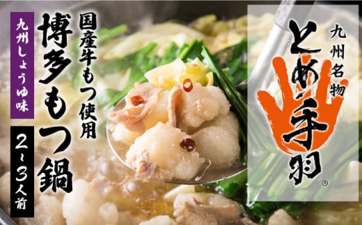 【自宅で楽しむ本場の味】九州名物 とめ手羽 博多 もつ鍋 九州しょうゆ味 2-3人前＜株式会社フェリックス＞那珂川市 鍋 もつ鍋 博多もつ鍋 [GCE003]