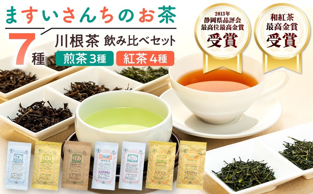 
                  33-4 お茶 茶葉 静岡 煎茶 紅茶 / ますいさんちのお茶（14個セット）
                