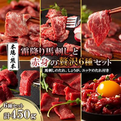 ふるさと納税 南関町 「本場・熊本」霜降り馬刺しと赤身の贅沢6種セット(南関町)