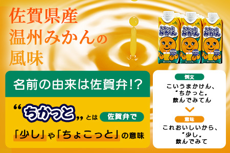 工場直送！佐賀県産温州みかん使用 《ちかっとみかん》 330ml×12 計3960ml みかん フルーツ 果物 飲料 佐賀県産 オレンジ ミカン 温州みかん 柑橘 国産 人気 おやつ 朝食 送料無料 