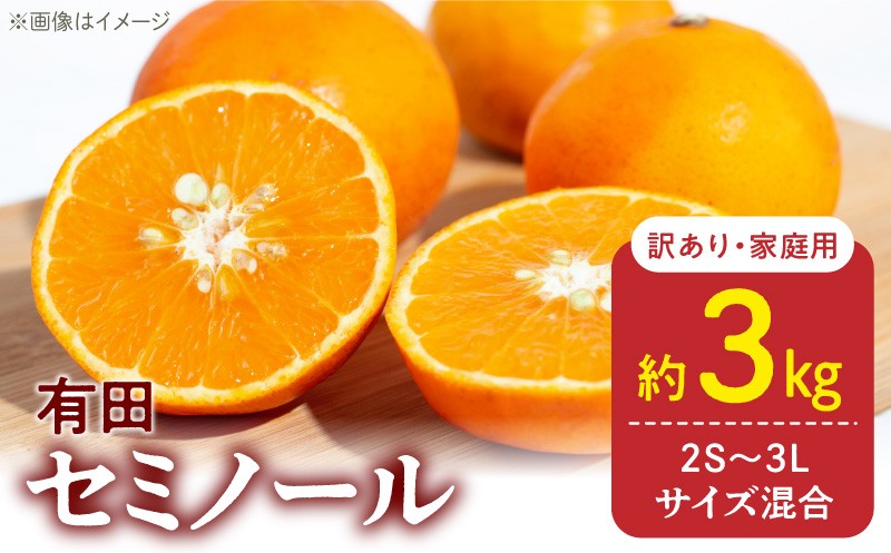 
                  DZ6224_訳あり 家庭用 セミノール  和歌山 有田  2S~3Lサイズ混合 3kg
                