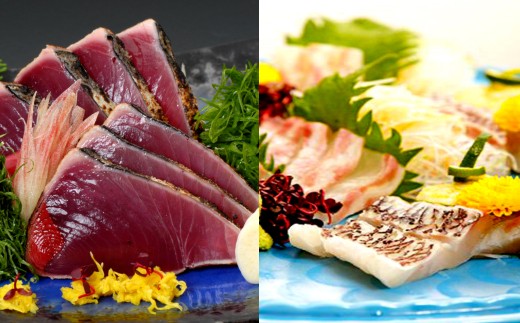 かつおのタタキ 450g 真鯛 半身 セット 高知県産 小島水産 乙女鯛 わら焼きかつお 鰹 鯛 タイ 本場 土佐 刺身 鯛めし 詰め合わせ 切るだけ簡単調理  新鮮 高知県 須崎市