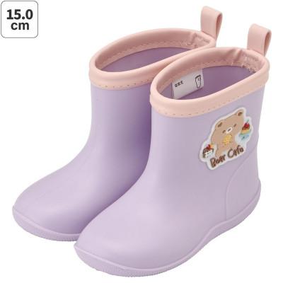 ふるさと納税 奈良市 キッズ ワッペン付きレインブーツ 15cm RIBTW15【Bear Cafe】 672095