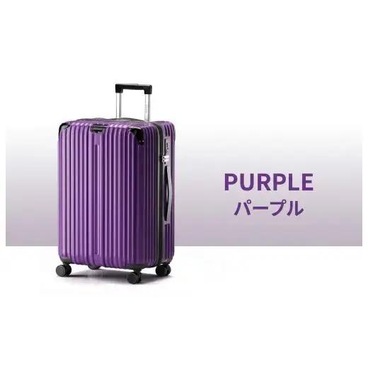スーツケース Mサイズ パープル キャリーバッグ  キャリーケース スーツケース 拡張機能付き スーツケース キャスター 着脱 キャスター交換可能 ダブルキャスター 360度回転 TSAロック 2重コイルファスナー