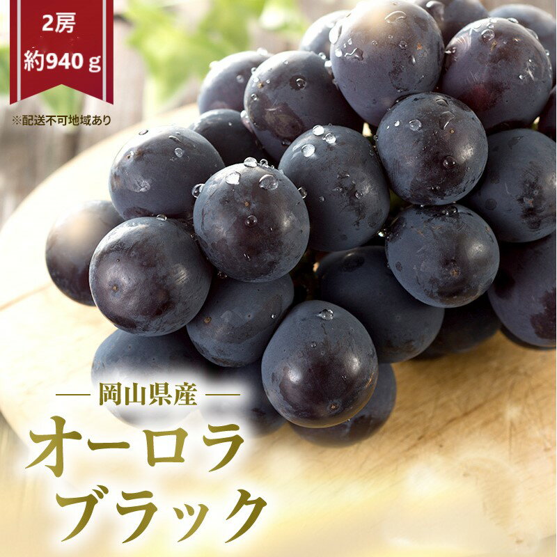 【ふるさと納税】ぶどう 2026年 先行予約 オーロラブラック 2房 (約940g) 化粧箱入り　お届け：2026年8月下旬～2026年9月下旬