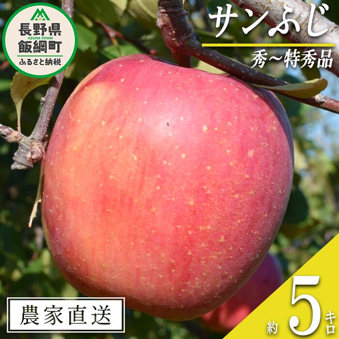 【ふるさと納税】 りんご サンふじ 秀 〜 特秀 5kg 山岸ファーム 沖縄県への配送不可 令和8年度収穫分 長野県 飯綱町 〔 信州 果物 フルーツ リンゴ 林檎 長野 18000円 予約 農家直送 〕発送時期：2026年12月上旬〜2027年1月中旬 {***}