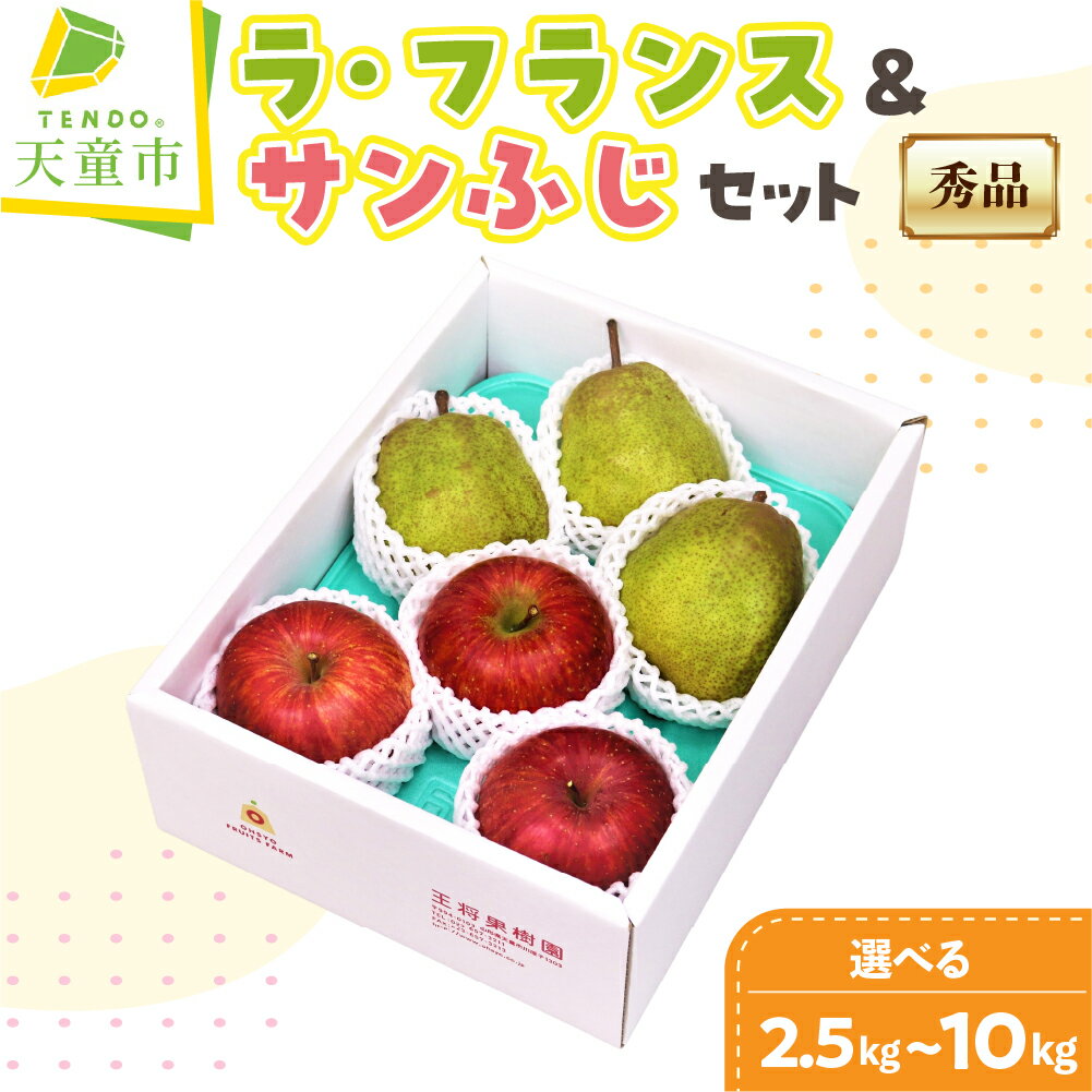 【ふるさと納税】ラ・フランス & サンふじ 詰合せ 選べる 2.5kg / 3kg / 5kg / 10kg りんご リンゴ ラフランス 洋梨 西洋梨 果物 フルーツ 2種 ご家庭用 のし 贈答 ギフト お取り寄せ 旬 秋 冬 期間限定 山形 産地直送 送料無料 先行予約 【 山形県 天童市 】