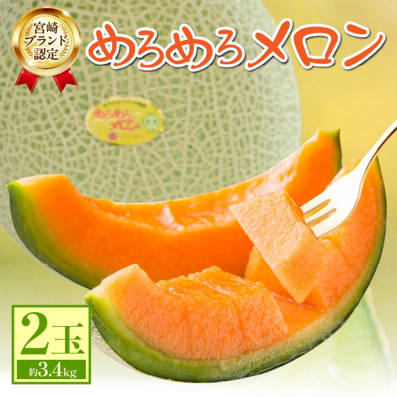 【ふるさと納税】【数量限定】アールスメロン 赤肉 2玉 セット 約3.4kg フルーツ 果物 めろめろメロン