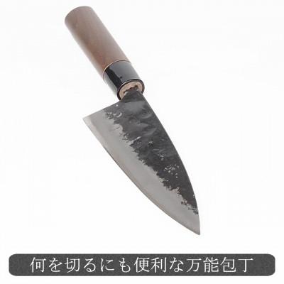 ふるさと納税 香美市 【土佐打刃物】舟行包丁 黒打ち仕上げ 白鋼 両刃 刃渡り15cm |  | 02