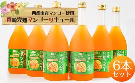 西都市の完熟マンゴー100％使用　マンゴーリキュール　720ml6本＜3.5-16＞