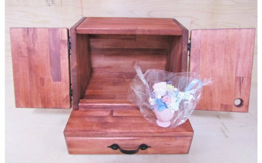 手作り木製ペット用仏壇・メモリアル プリザのお花付き 099H2117_イメージ2