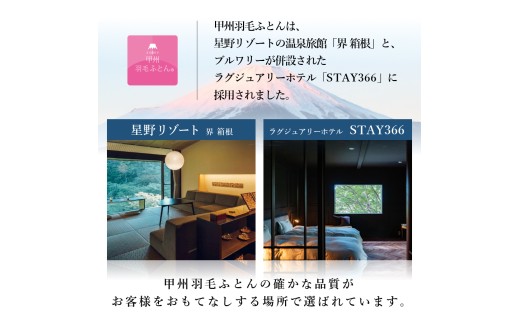 【甲州羽毛ふとん】2枚合わせハンガリーホワイトマザーグースダウン93％（ダブル）ホワイト　掛け布団 合掛け 肌掛け ふとん 中厚 薄手タイプ 立体キルト DP410以上 収納ケース付き 回収キット付き