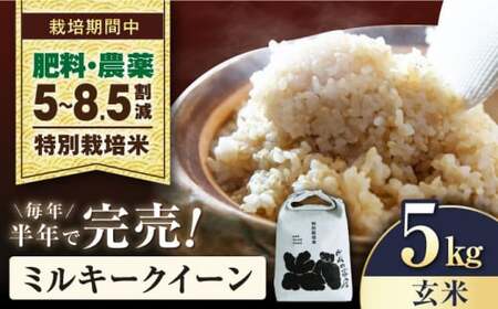 米 ミルキークイーン 5kg 玄米 特別栽培米 [AQCP019]