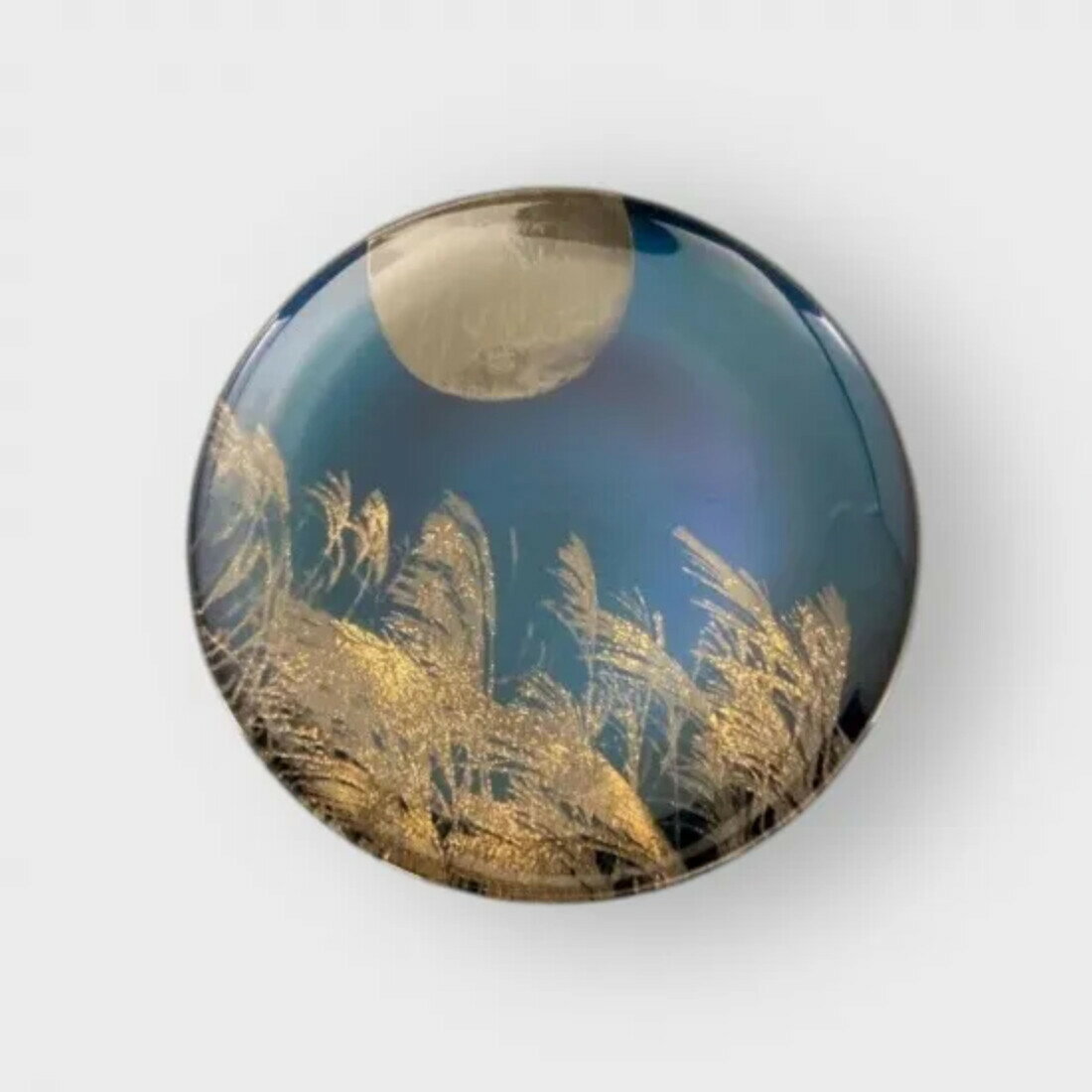 【ふるさと納税】丸小皿 すすき シアンブルー ［NF147］ | 食器 パーティ 漆器 工芸品 クラフト 民芸 人気 おすすめ 送料無料 ギフト プレゼント 贈り物