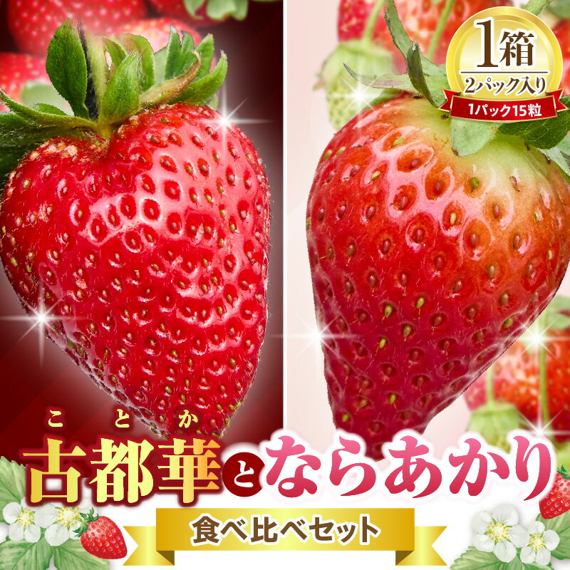 【ふるさと納税】【2026年1月上旬〜3月下旬発送】先行予約 古都華とならあかりの食べ比べセット 1パック×2(1パック15粒) 古都華 ことか ならあかり 食べ比べ 甘い 濃い 濃厚 いちご 苺 イチゴ 贈答 ギフト プレゼント 高級 奈良県 生駒市 送料無料