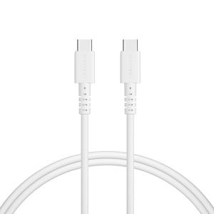 しなやかで絡まない シリコンケーブル 2m 急速充電 USB-C to USB-C エアリーホワイト MOT-SCBCCG200