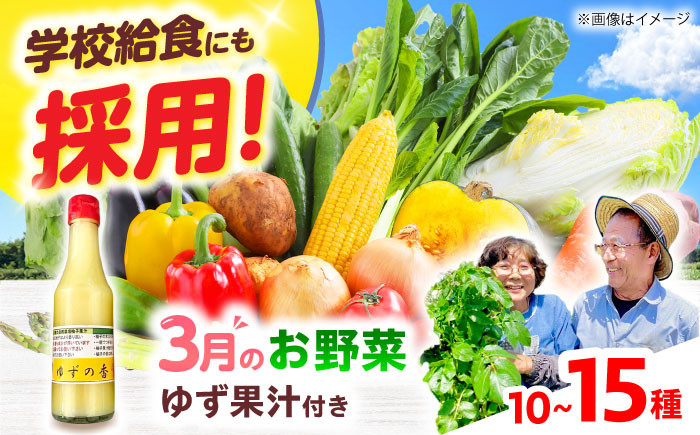 
                  【数量限定】厳選！旬を味わう高槻野菜詰め合わせ 3月（10～15種）＆農家さん自家製ゆず果汁 200ml×1本セット　大阪府高槻市/高槻あぐり [AOCS005] 新鮮 野菜 やさい 産地直送 産直 旬 人気 お取り寄せ 野菜詰め合わせ 野菜セット ゆず 柚子
                