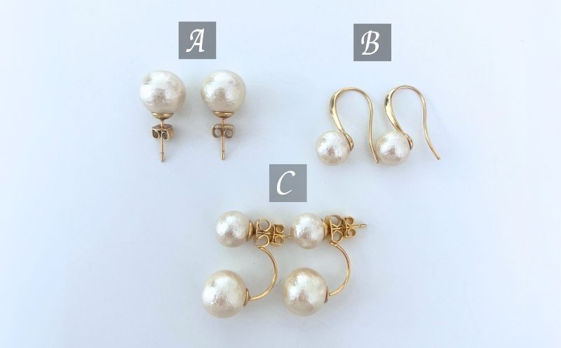 コットンパール「キスカ」ゴールドチェーンネックレスとピアス３点セット【～en～】｜コットンパール ネックレス アクセサリー 入学式 卒業式 結婚式 ゴールド