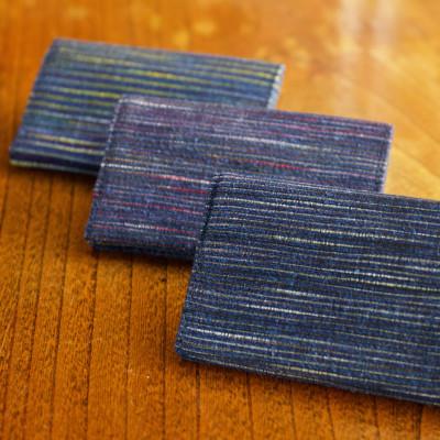 ふるさと納税 見附市 見附織名刺ケース　C/#紺地に赤絣 |  | 02