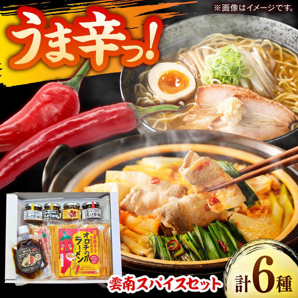 【ふるさと納税】調味料 商品名があのミュージシャンと一緒?! 雲南スパイスセット コブクロちゃん 食べる醤油ピリ辛・生姜 おかず味噌にんにく 梅ピリサルサ オロチラーメン ギフト 贈り物 醤油 味噌 にんにく 島根県雲南市/有限会社紅梅しょうゆ[AICV012]