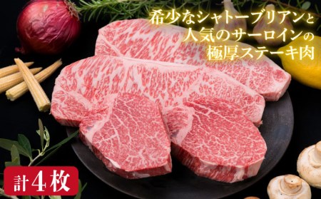 【全6回定期便】【極厚ステーキ】シャトーブリアン 約180g×2枚 サーロインステーキ 約250g×2枚 合計4枚 博多和牛 A4ランク 和牛 ヒレ《糸島》【糸島ミートデリ工房】[ACA178] ステ