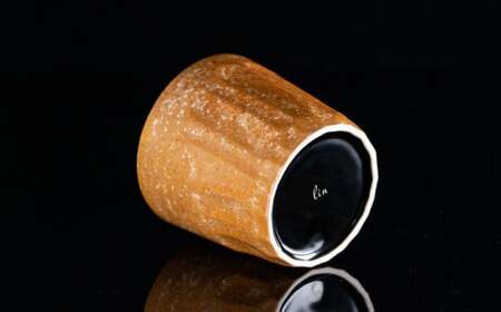 【世界でグランプリ受賞】有田焼 大理石のような質感 ロックカップ 麟 Lin Marble Old Amber 1個【金照堂】ロックグラス ウイスキーグラス 焼酎グラス 酒器 アンバー オレンジ 黄色