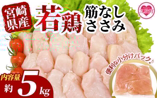 ＜宮崎県産若鶏筋なしささみ 約5kg＞ 国産 鶏 肉 精肉 ささみ ささみ肉 筋なし 使いやすい パック 真空冷凍 お弁当 惣菜 蒸し鶏 数量限定 鶏ささみ 鶏ササミ ササミ 鳥ささみ 鳥ササミ あっさり すじ無し 便利 冷凍食品 小分けパック【MI513-tr】【TRINITY】