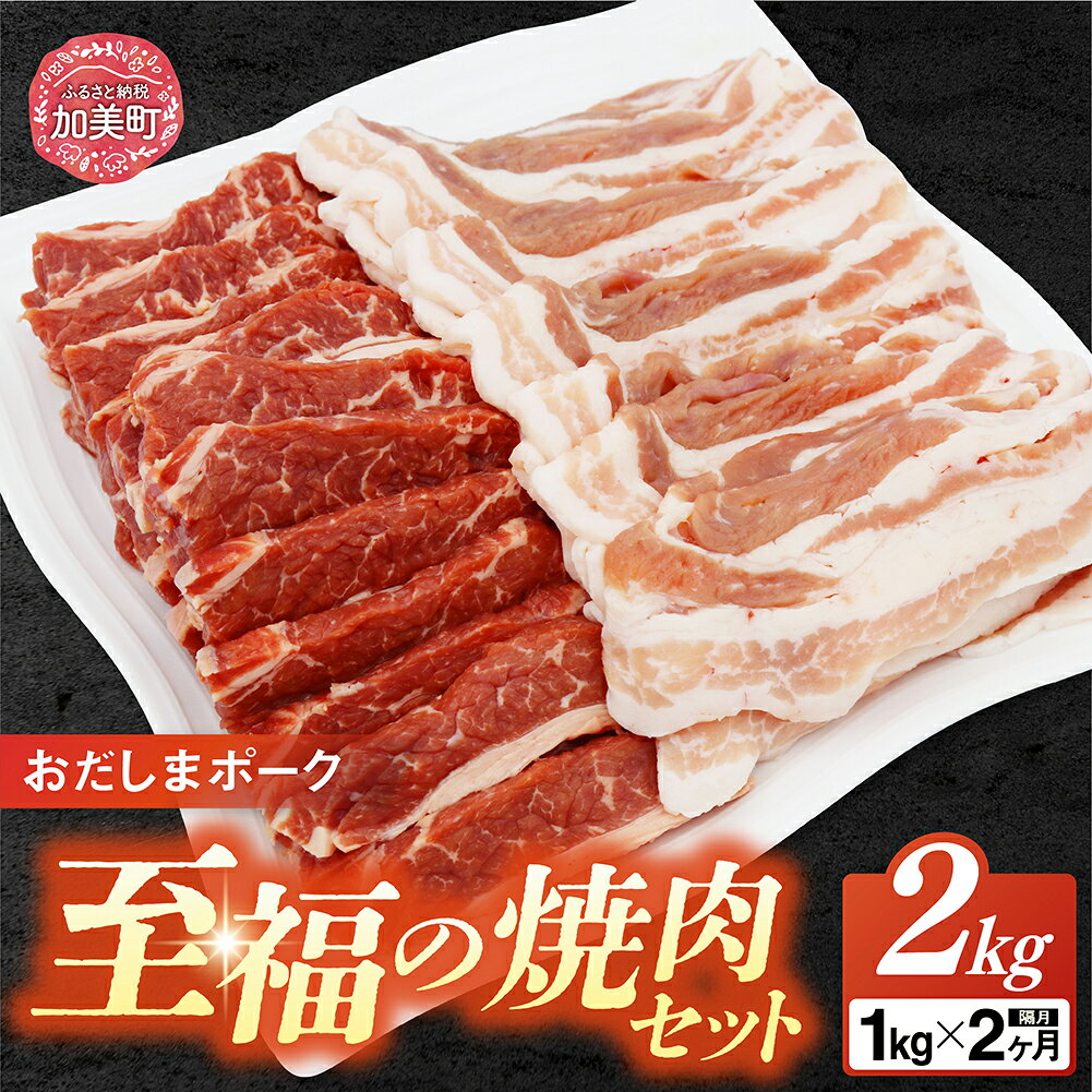 【ふるさと納税】【2回 定期便 】至福の焼肉セットC 1kg×2回 総計2kg《隔月1回お届け》 [関精肉畜産 宮城県 加美町 44581359] 豚 豚肉 ポーク 牛カルビ 焼肉 BBQ 真空パック 冷凍