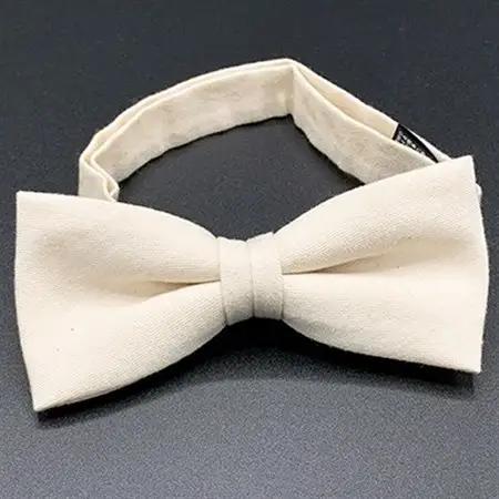 クラバットユキジ製　デニム蝶ネクタイ(ミルキーホワイト)_装飾品・工芸品 ネクタイ・ベルト 服飾小物 _【1095858】