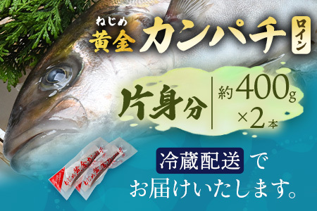 【ねじめ黄金カンパチ】ロイン 2本 カンパチ 片身分 ( 約400g × 2本 ) 着日指定可 | かんぱち 勘八 産地直送 冷蔵 刺身 カンパチ 美味しい 魚