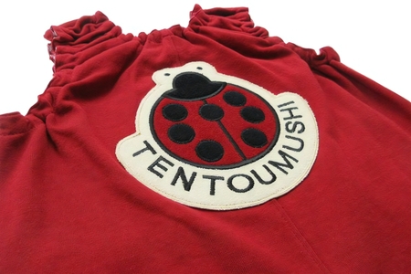 TENTOUMUSHI パイルワッペンロンパース・赤・90サイズ [0808]