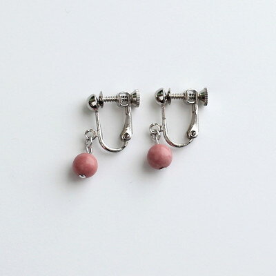 【ふるさと納税】バラ輝石　イヤリング(シルバー)【配送不可地域：沖縄県】【1700199】